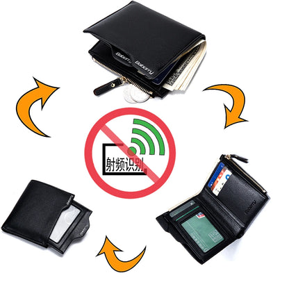 RFID Theft Protect Coin Bag zipper men wallets famous brand mens wallet male money purses Wallets  New Design Top  Men Wallet