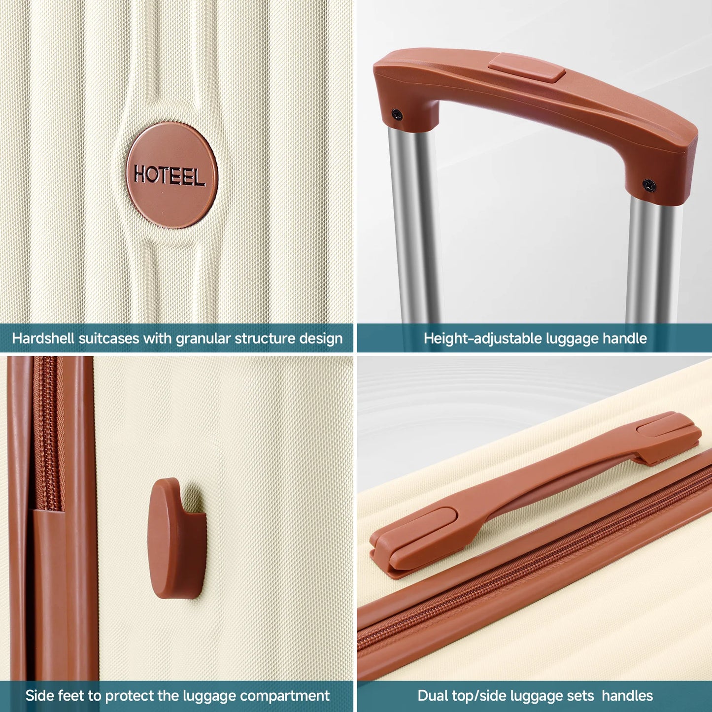 6 Piece Luggage Set With Spinner Wheels Carry On Suitcase Set Duffel&Toiletry Bag With TSA Lock ABS+PC For Business Travel ﻿