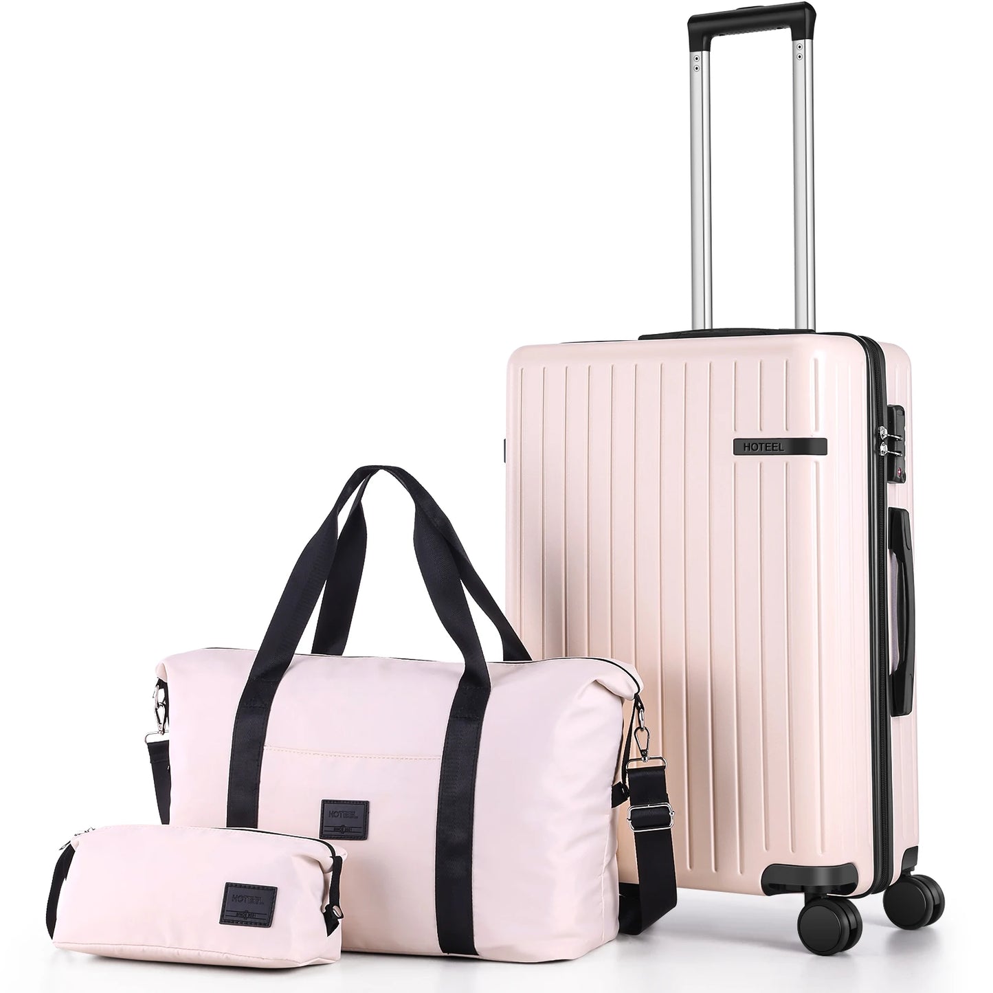 Carry on Luggage Sets 3 Piece ABS PC Suitcases with Wheels Hardshell 20 inch Luggage with Duffel Bag Travel Bag