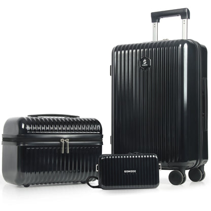 3pcs 20inch Luggage Set - Fashion Durable, Lightweight, And Secure Travel Companion With Spinner Wheels, TSA Lock, And Multi