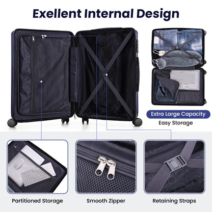 Carry on Luggage Sets 3 Piece ABS PC Suitcases with Wheels Hardshell 20 inch Luggage with Duffel Bag Travel Bag