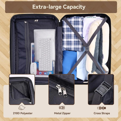 3pcs Luggage Set ABS+PC Hardshell Carry On Suitcase With Spinner Wheel TSA Lock Suit Case For Plane Travel Business Packing Box
