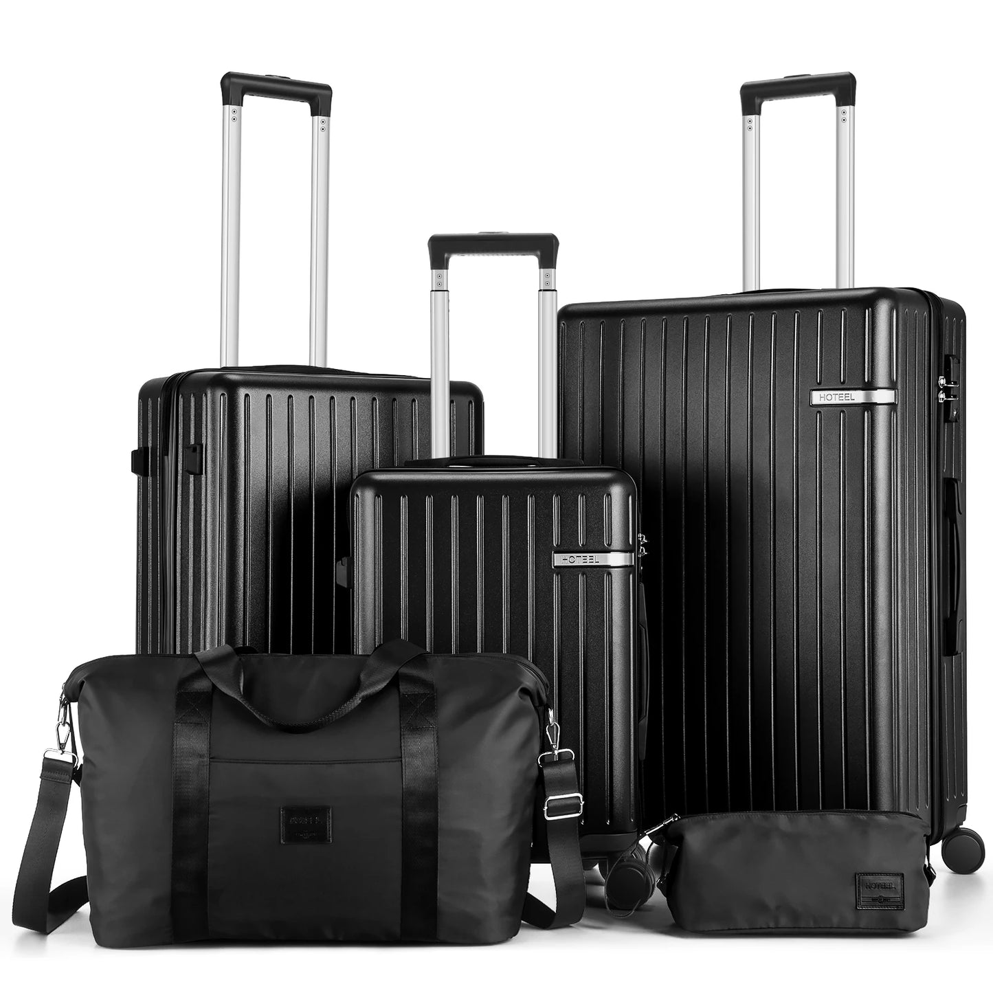 Carry on Luggage Sets 5 Piece ABS PC Suitcases with Wheels Hardshell 20/24/28inch Luggage with Duffel Bag Travel Bag