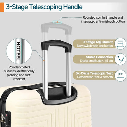 Luggage Sets 3 Piece,ABS+PC Hard Shell Suitcases with Wheels,TSA Aproved Lock and Carry on Bag,Travel Suit Case Set for MenWoman