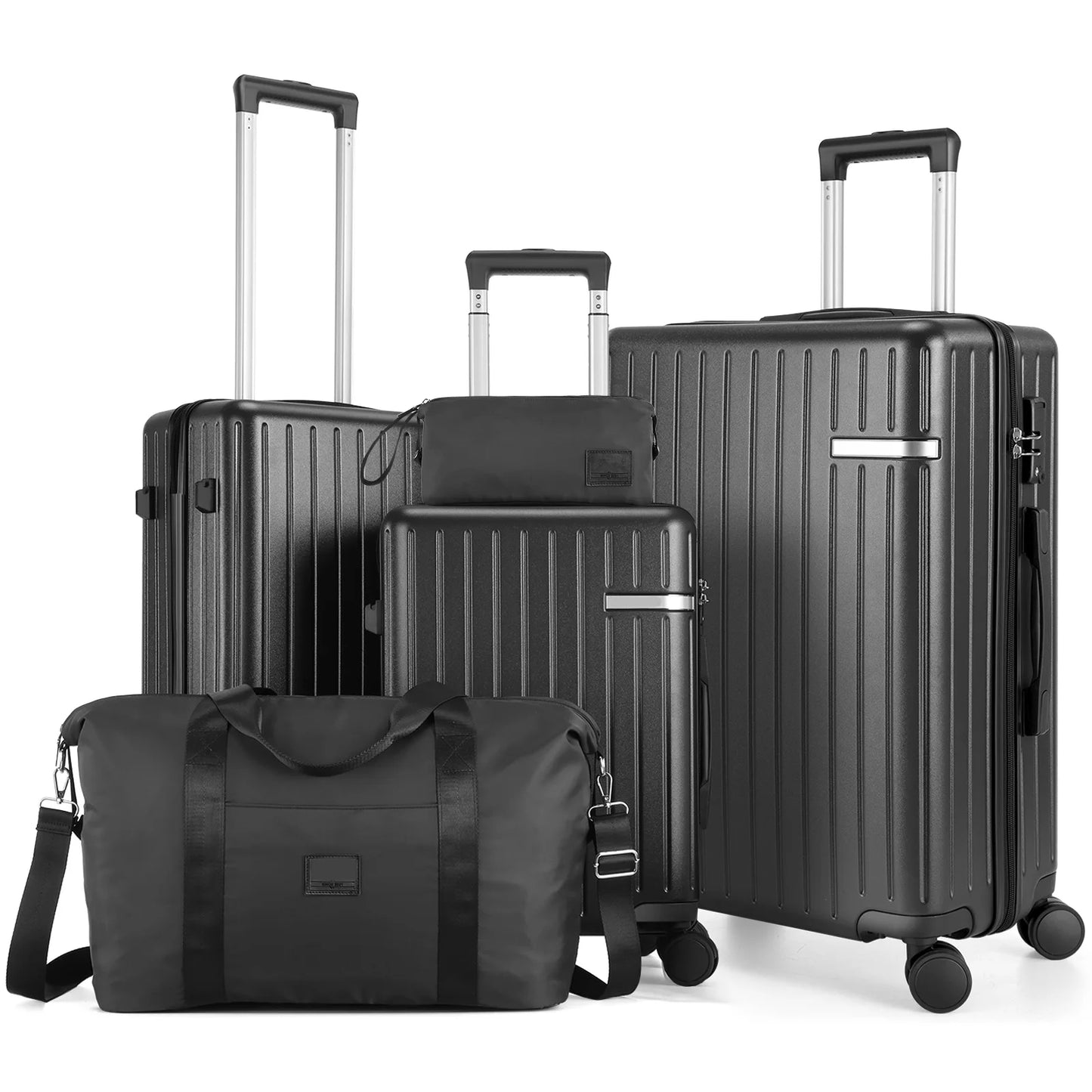 5 Piece Luggage Set with TSA Lock, Expandable Hardshell Suitcase Collection with Spinner Wheels, Travel Cases with Duffel & Toil