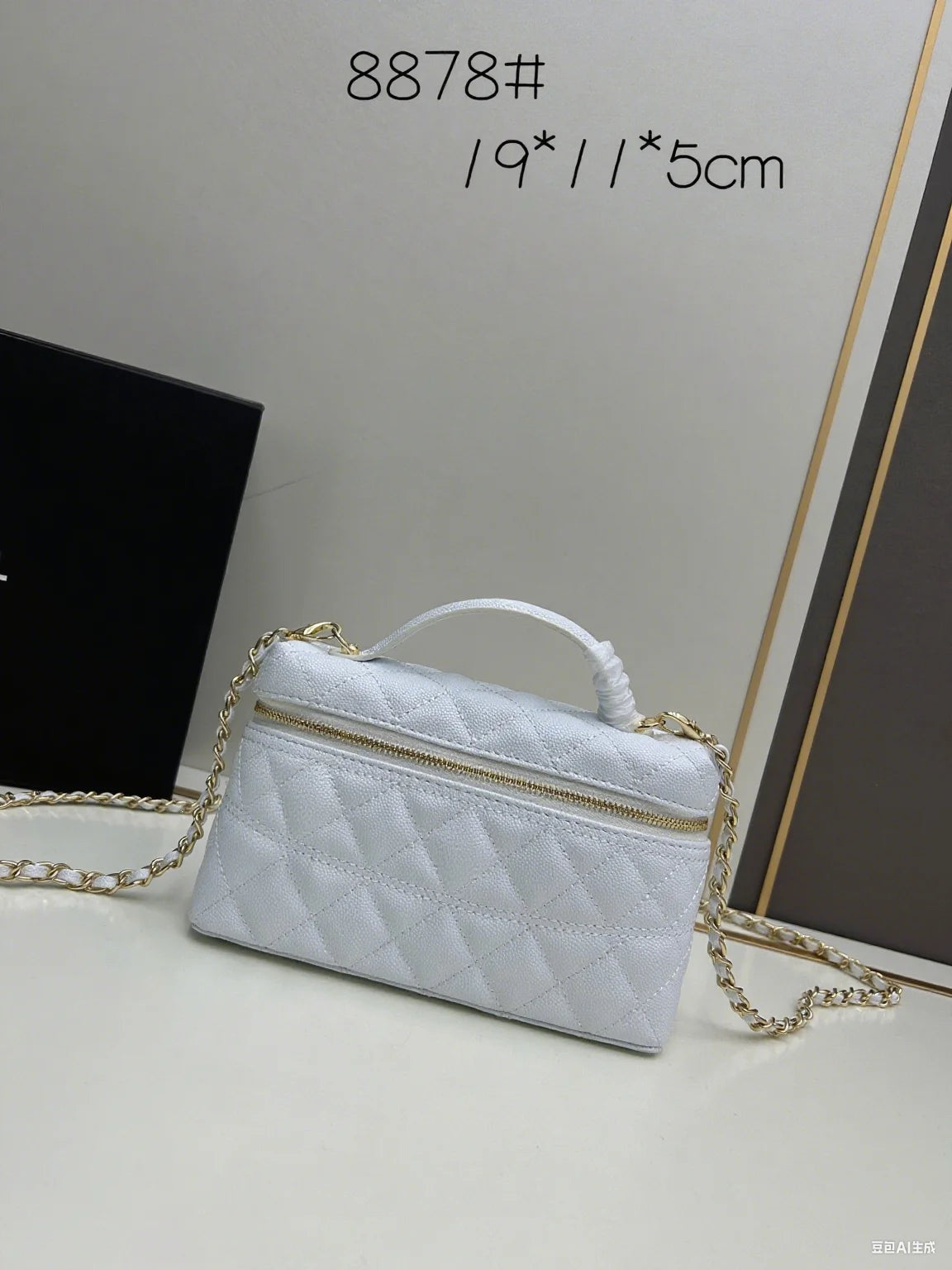 2025 new style handbag - early spring new style shoulder bag with box shape, single shoulder strap, diamond pattern chain, cross