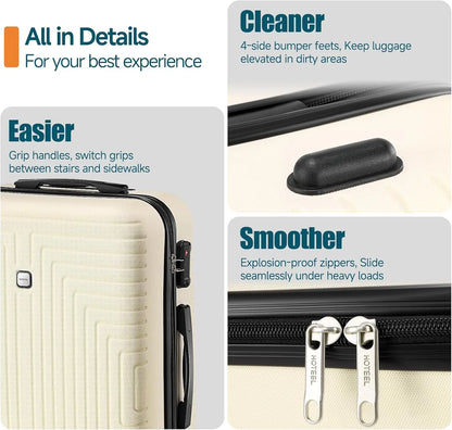 3pcs Luggage Set Hard Shell Suitcases Travel Packing Box With Wheel TSA Aproved Lock And Carry On Bag Wash Bag Travel Suit Case