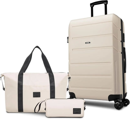 20in Luggage Sets 3 Piece ABS+PC Hardshell Carry on Suitcase with Spinner Wheels&TSA Lock,Case for Plane, Travel, Business