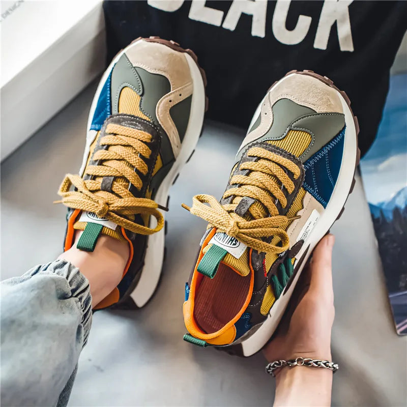 Trendy Streetwear Casual Sneakers Men Designer Platform Trainers Breathable Jogging Sports Shoes Men Chunky Running Sneakers