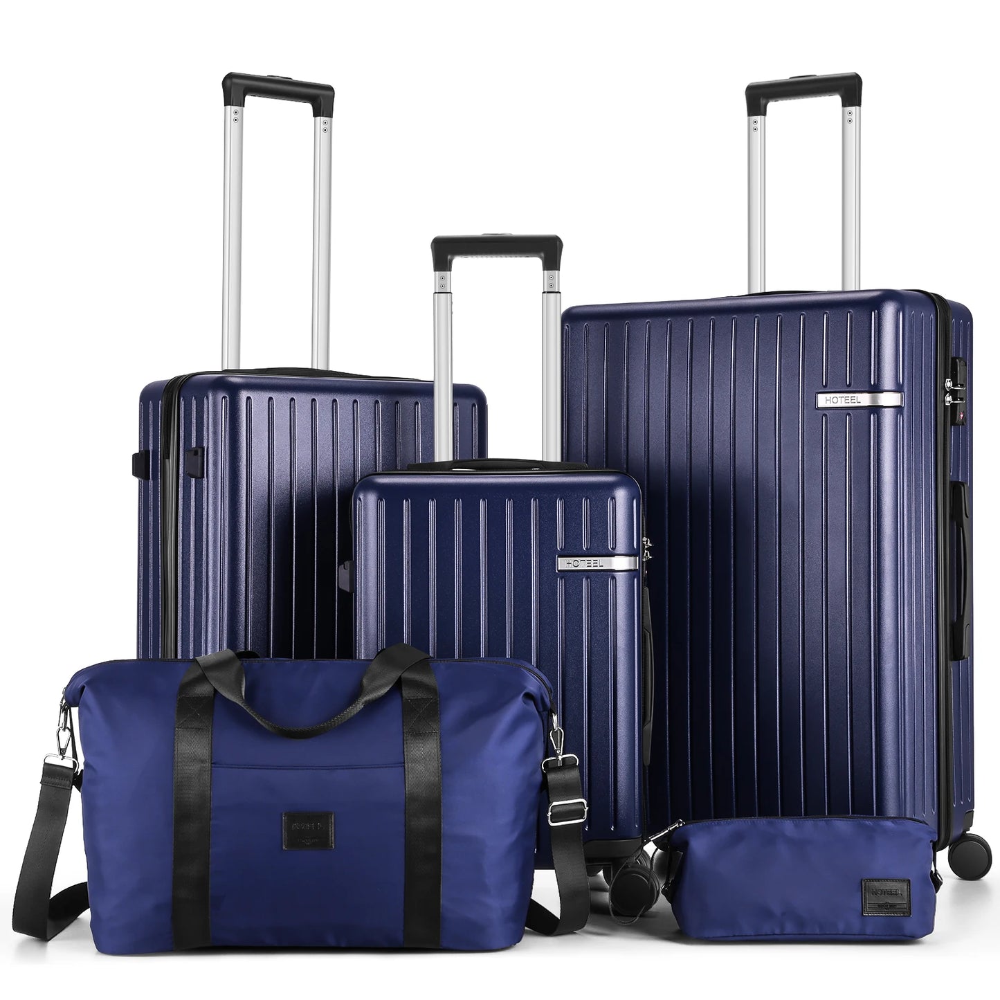 Carry on Luggage Sets 5 Piece ABS PC Suitcases with Wheels Hardshell 20/24/28inch Luggage with Duffel Bag Travel Bag