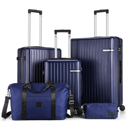 Carry on Luggage Sets 5 Piece ABS PC Suitcases with Wheels Hardshell 20/24/28inch Luggage with Duffel Bag Travel Bag