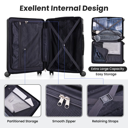 Carry on Luggage Sets 5 Piece ABS PC Suitcases with Wheels Hardshell 20/24/28inch Luggage with Duffel Bag Travel Bag