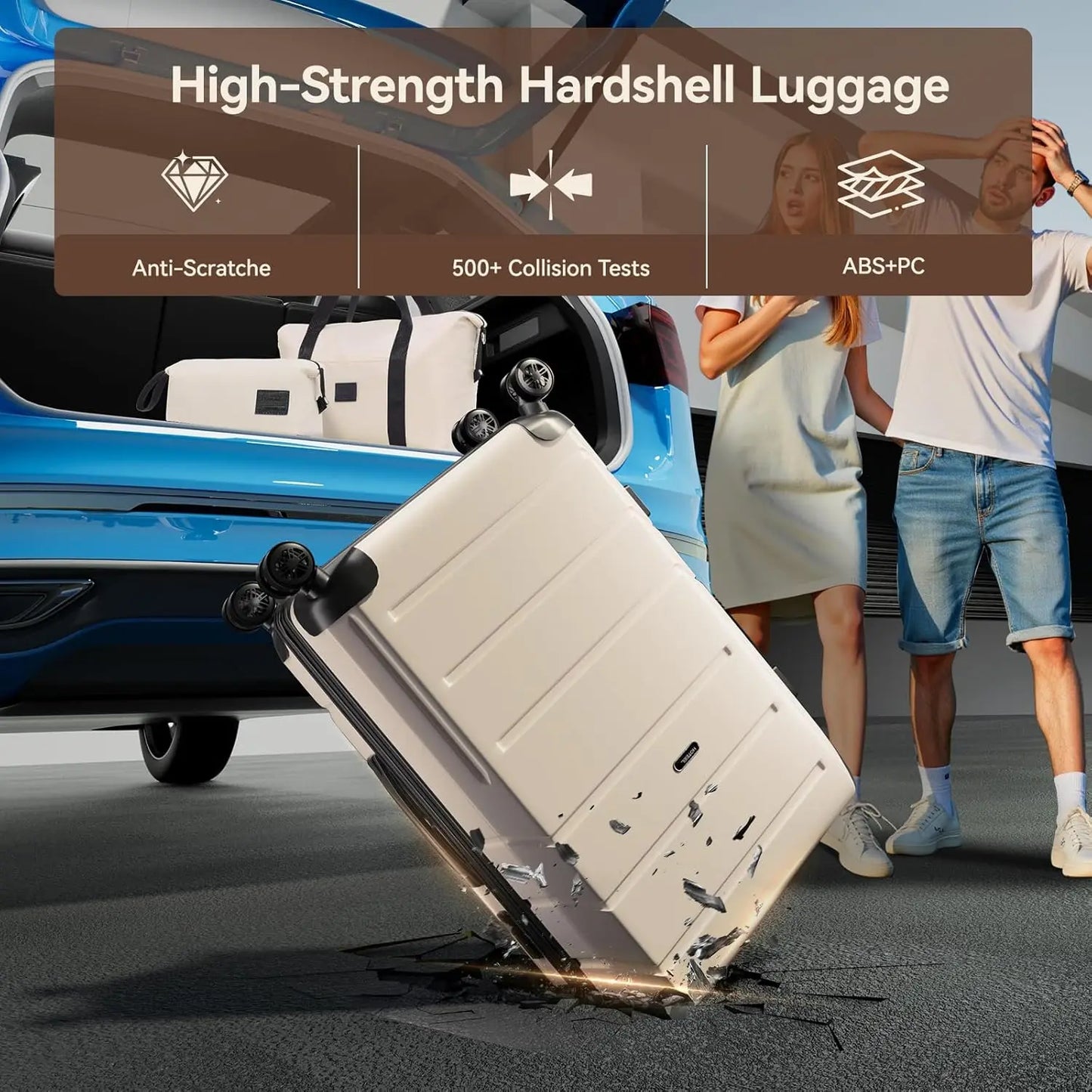 3pcs Luggage Set ABS+PC Hardshell Carry On Suitcase With Spinner Wheel TSA Lock Suit Case For Plane Travel Business Packing Box