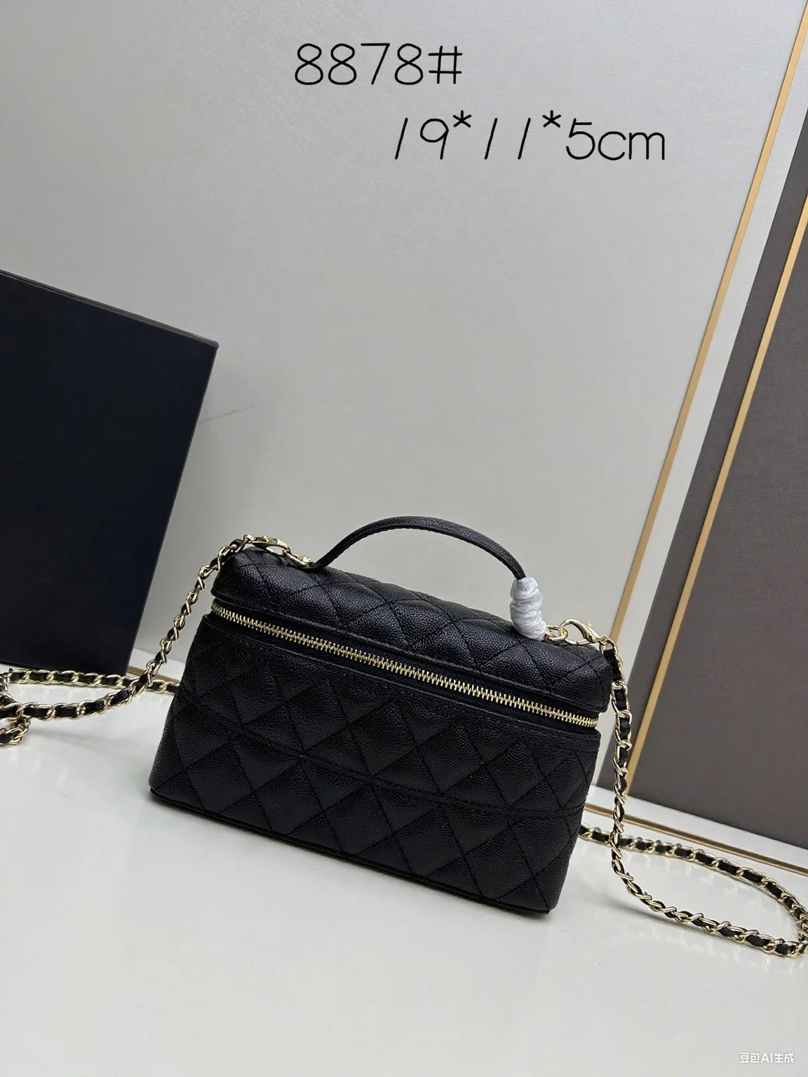 2025 new style handbag - early spring new style shoulder bag with box shape, single shoulder strap, diamond pattern chain, cross