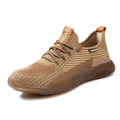 SUADEX Men Steel Toe Safety Work Shoes Breathable Lightweight Comfortable Industrial Construction Shoes Puncture Proof Antislip