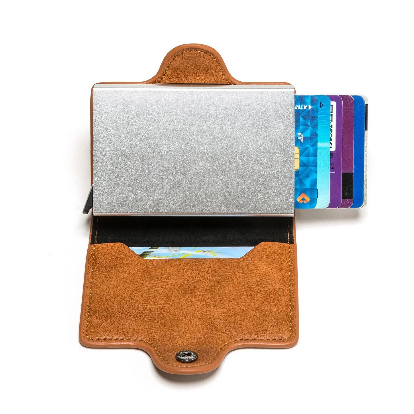 Carbon Fiber Credit Card Holder Men Double Card Holder Wallet Protective Case Name Engraving Wallet Metal Business Simple Purse