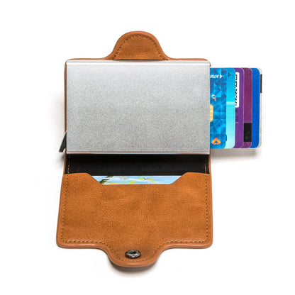 Carbon Fiber Credit Card Holder Men Double Card Holder Wallet Protective Case Name Engraving Wallet Metal Business Simple Purse