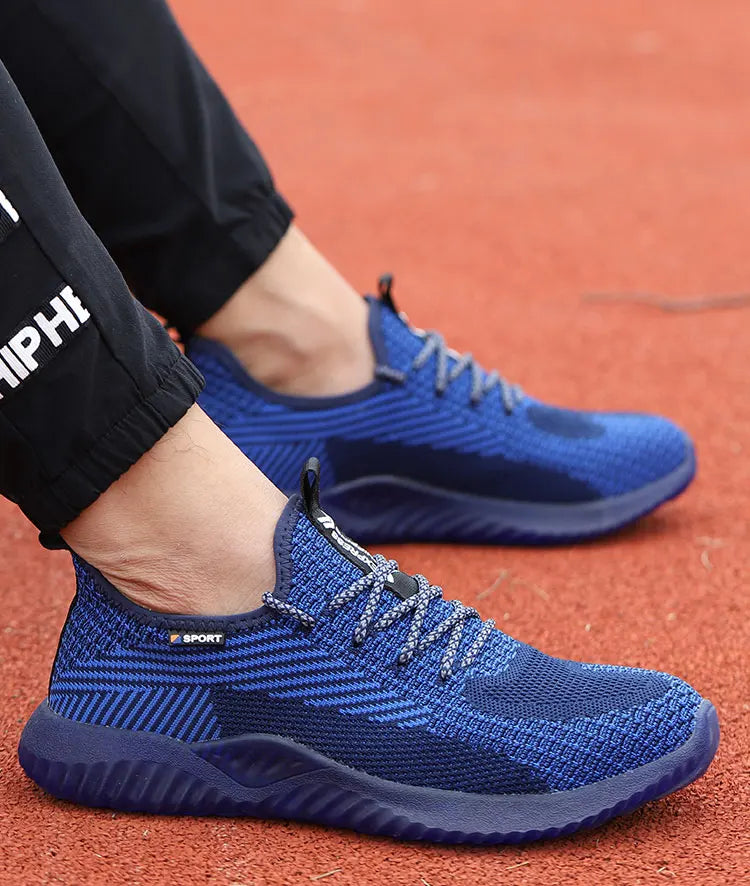 SUADEX Men Steel Toe Safety Work Shoes Breathable Lightweight Comfortable Industrial Construction Shoes Puncture Proof Antislip