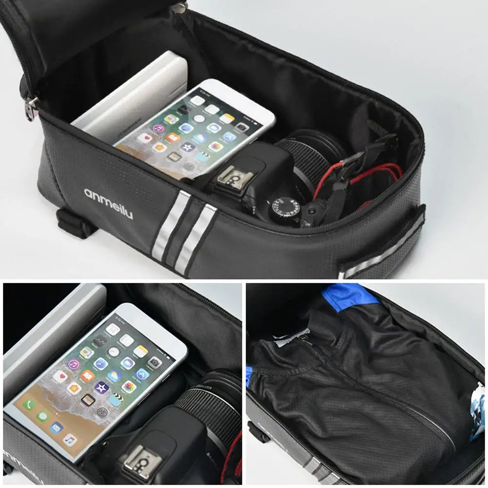 8L Motorcycles Bag Trunk Bag PU Waterproof Bicycle Trunk Bag Cycling Rack Pack Bike Rear Bag Frame Accessories Behind Seat