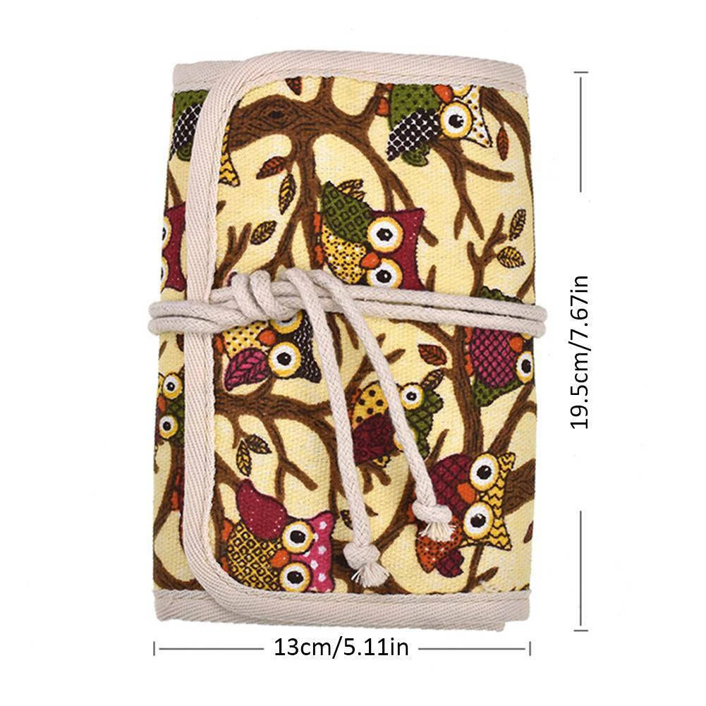 Owl Crochet Hook Case, Needle Holder, Storage Organizer Roll Bag, Knitting Accessories-30, New