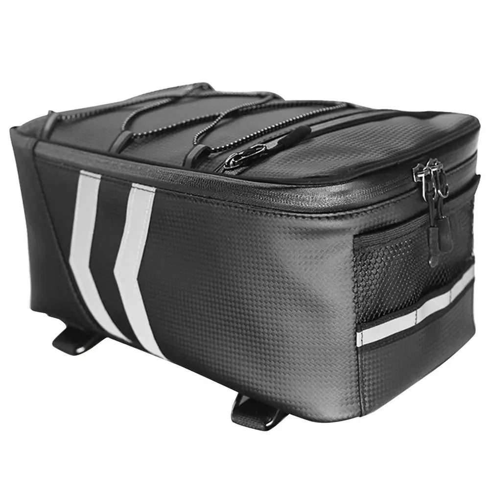 8L Motorcycles Bag Trunk Bag PU Waterproof Bicycle Trunk Bag Cycling Rack Pack Bike Rear Bag Frame Accessories Behind Seat