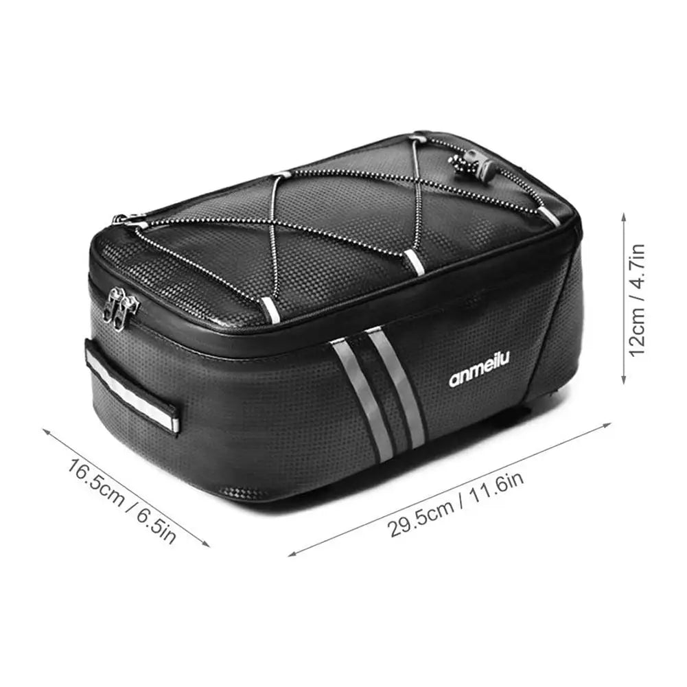 8L Motorcycles Bag Trunk Bag PU Waterproof Bicycle Trunk Bag Cycling Rack Pack Bike Rear Bag Frame Accessories Behind Seat