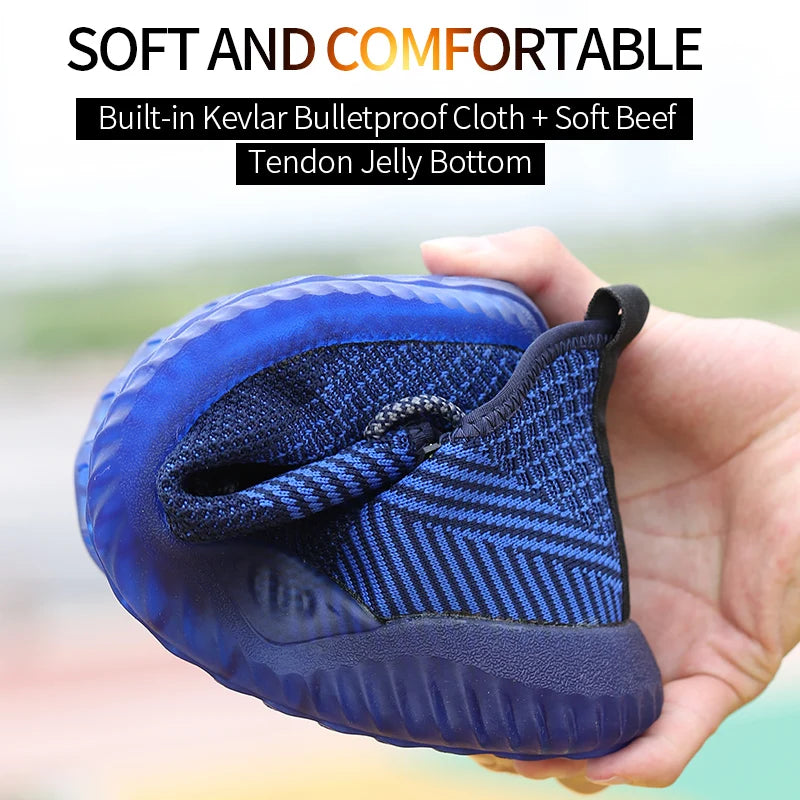 SUADEX Men Steel Toe Safety Work Shoes Breathable Lightweight Comfortable Industrial Construction Shoes Puncture Proof Antislip