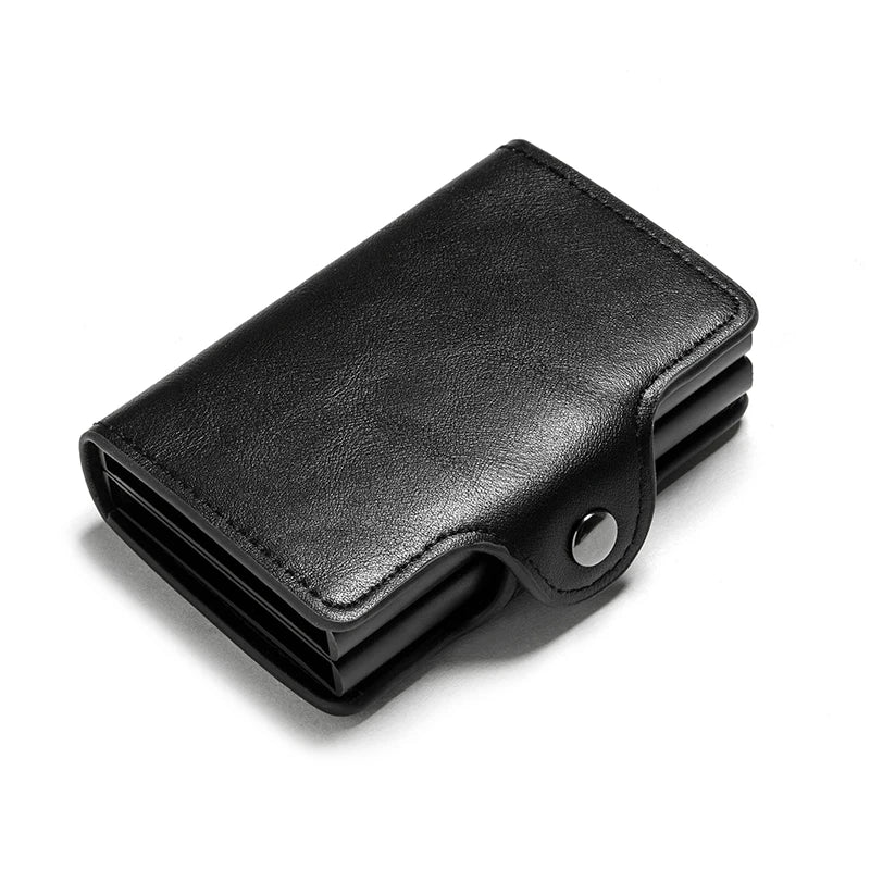 Carbon Fiber Credit Card Holder Men Double Card Holder Wallet Protective Case Name Engraving Wallet Metal Business Simple Purse