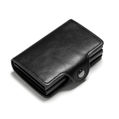 Carbon Fiber Credit Card Holder Men Double Card Holder Wallet Protective Case Name Engraving Wallet Metal Business Simple Purse