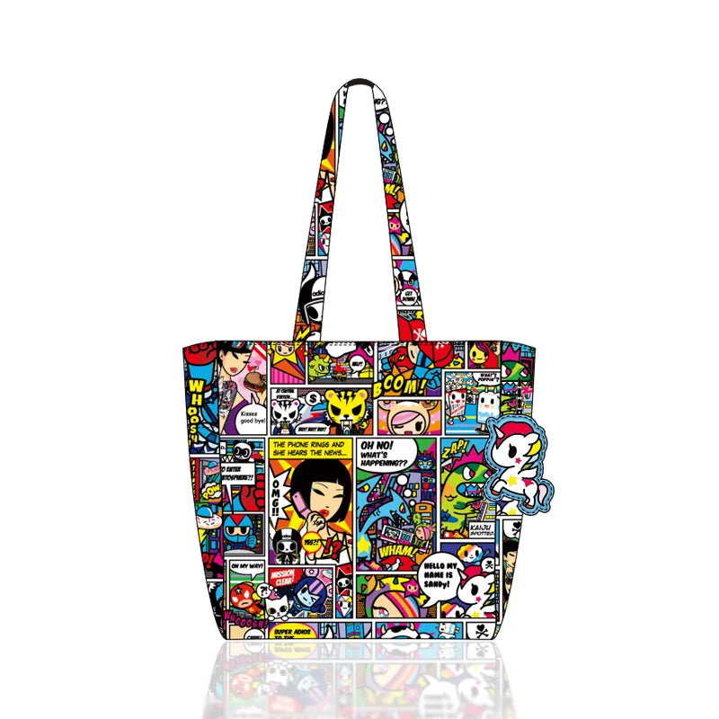 Tokidoki Official Licensed Shoulder Bag for Women with Unicorno Keychain Tote Bag Large Capacity Handbag for Work Travel