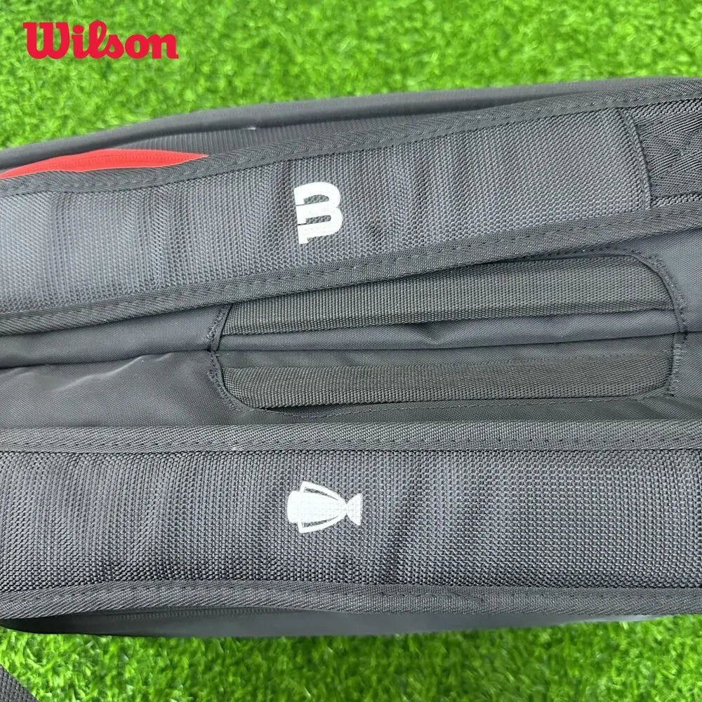 Wilson 2024 Double-deck 9 PK Tennis Bag Super Tour Laver Cup Tennis Racquet Backapck Large Tennis Racket Bag with Thermoguard