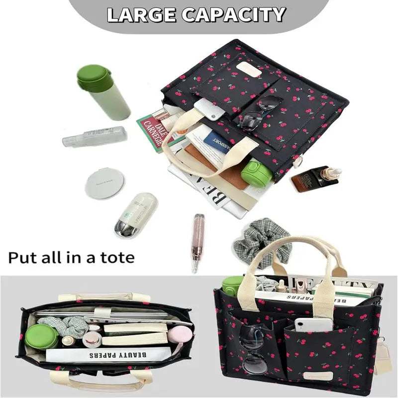 Large Canvas Tote Bag for Women Work Tote Bags with Pockets Laptop Crossbody Purses Everyday Bag Handbags for Travel