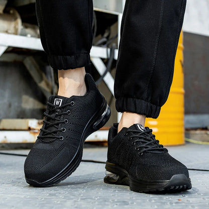 Breathable Safety Shoes Steel Toe Boots for Men Soft Work Sneakers Anti shock Anti-Drop Work Shoes Protective Boots