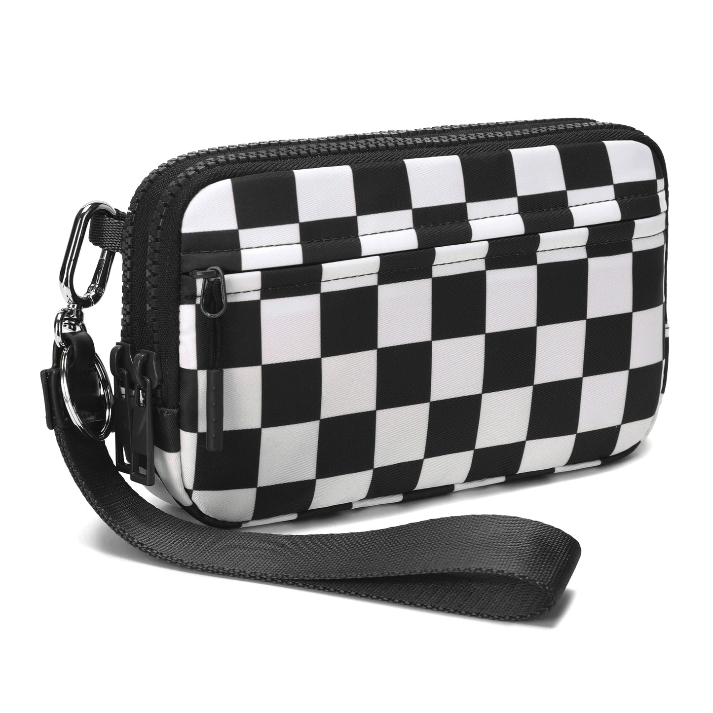 DOYOGI 3 In 1 Black and White Checkered Nylon Crossbody Bags for Women Purses and Handbags Women's Casual Messenger Bags