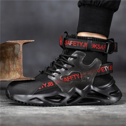 Lightweight Men Safety Shoes Steel Toe Work Sneakers Anti-smash Protective Shoes Anti-smash Anti-puncture Indestructible Shoes