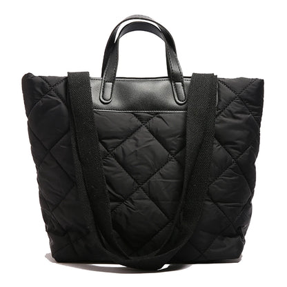 Women Nylon Shoulder Bag Quilted Large Purse with Inner Pocket Solid Color Satchel Bag for Work Travel