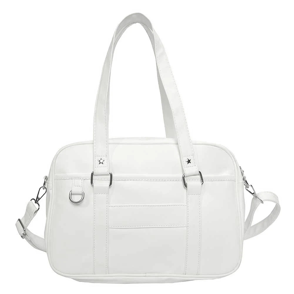 Japanese School Handbag PU Leather JK Uniform Bag with Zipper Closure Kawaii Shoulder Bag Underarm Bag Messenger Bag for Women