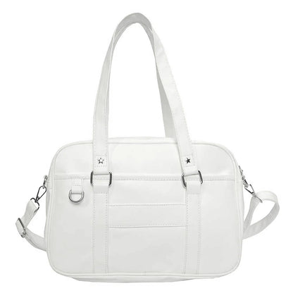 Japanese School Handbag PU Leather JK Uniform Bag with Zipper Closure Kawaii Shoulder Bag Underarm Bag Messenger Bag for Women