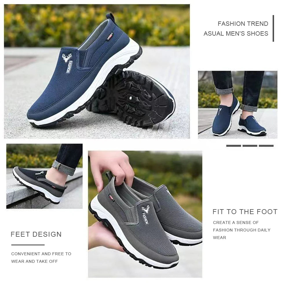 Men Penny Boat Shoes Sports Shoes Breathable Orthopedic Travel Plimsolls Slip On Non-Slip for Outdoor Activity Hiking Walking