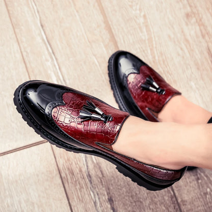 Men's loafers, fashionable low cut breathable formal shoes, comfortable anti slip business wedding party shoes