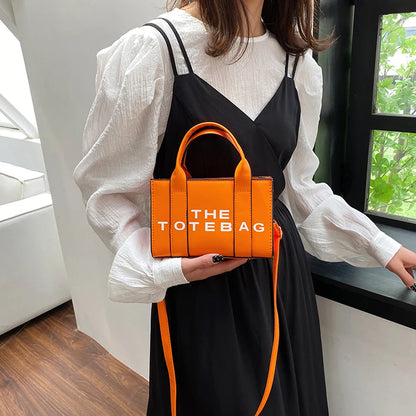 The Small Leather Tote Bag For Women Trendy PU Leather Handbag Casual Simple Adjustable Straps Female Satchel For Work Travel