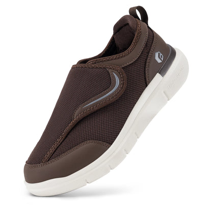 FitVille Men's Diabetic Shoes Extra Wide for Elder Orthopedics Feet Swollen Adjustable Walking Shoe Elderly Foot Pain Relief