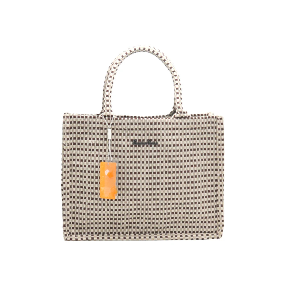 Woven Plaid Handbag Women's Shoulder Bag Handbag Environmentally Friendly Reusable Satchel Fashion Classic Handbag Craftsmanship Exquisite Large Capacity