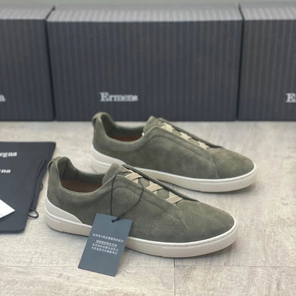 Zegnss Dress Shoes Designer Shoes Men Ermenegildos Zegnbs Soft Lace-Up Business Casual Party Quality Leather Chunky Sneakers