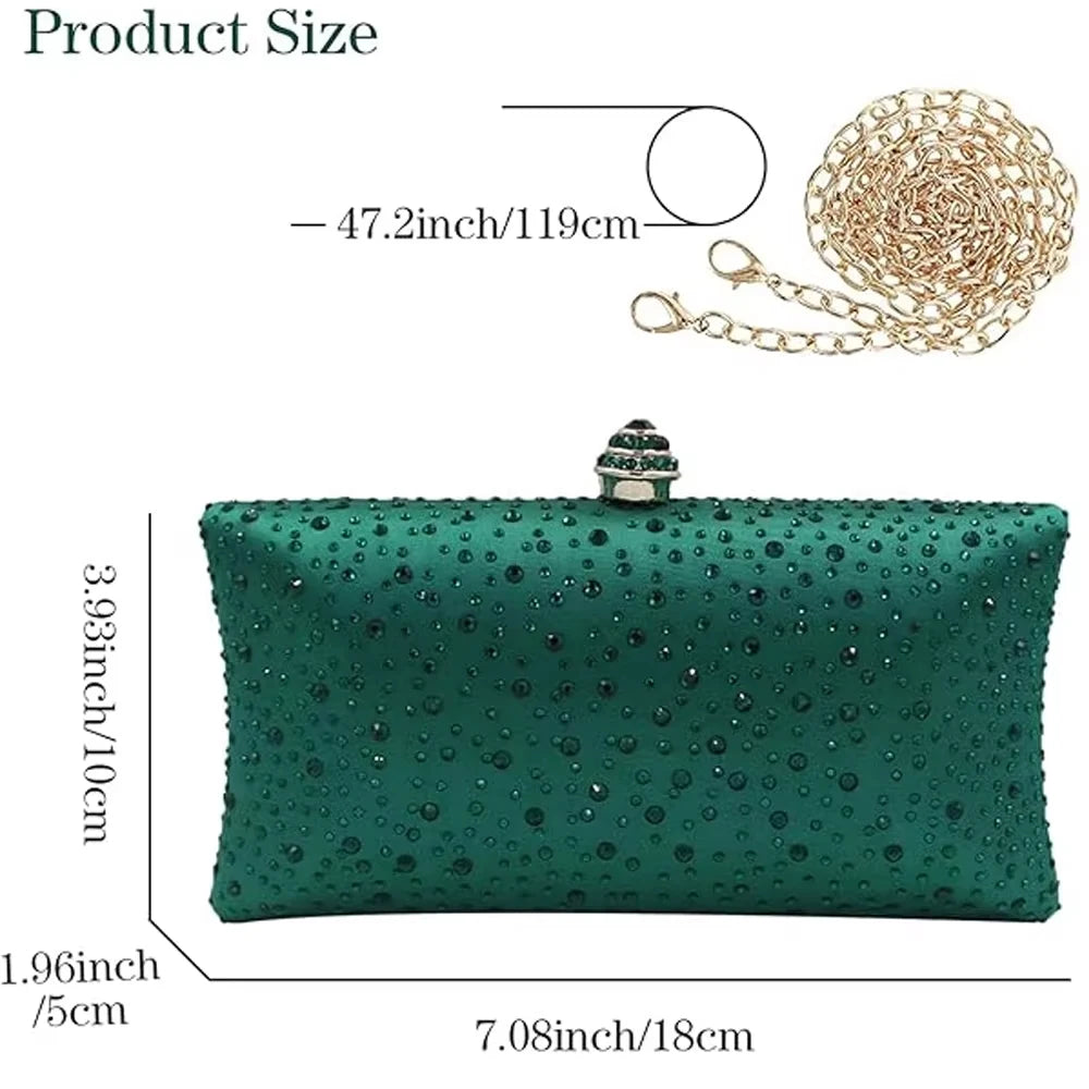 Fashion Luxury Women Clutch Bag With Rhinestone Exquisite Design For Women Party Wedding Shoulder Bag Handbag Evening Bag