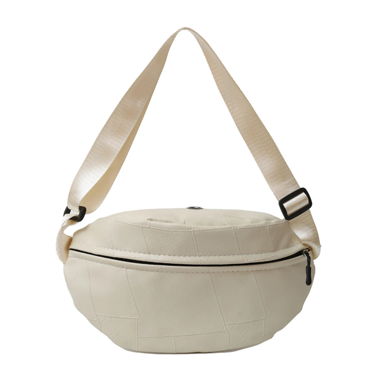 Crossbody Bag for Women PU Leather Chest Bag Small Size Fanny Pack Solid Color Sling Bum Bag Adjustable Straps Cross Body Purses