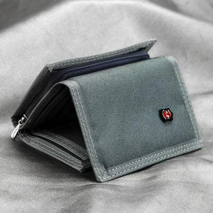 Men'S 5 Colors Coin Purse Canvas Wallet Solid Color Fashion Slim Multifunctional Classic Portable Card Holder