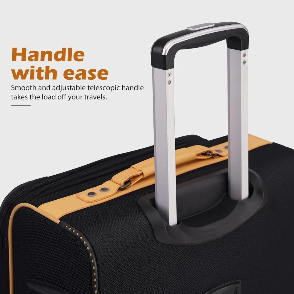 4 piece expandable spinner suitcase set with tsa lock and softshell luggage