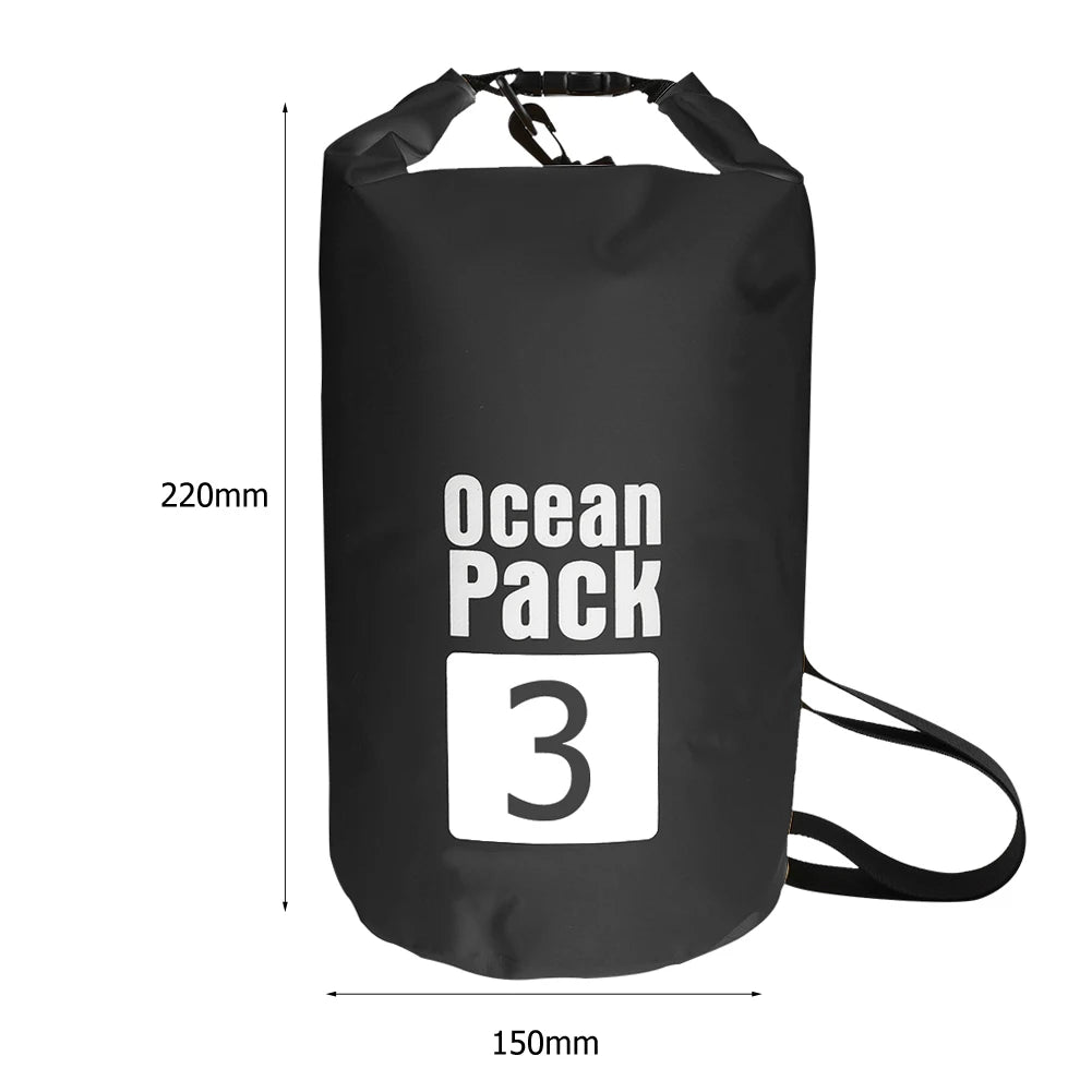 15-2L Swimming Waterproof Dry Bag Outdoor Floating Trekking Beach Backpack PVC Thickened Double-Layer Fabric IPX6 Waterproof Bag