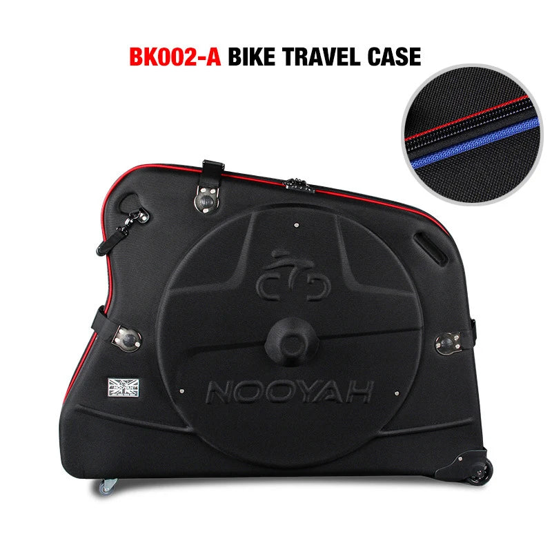 NOOYAH Bike Travel Case EVA Bike Bag for Transport Bicycle EVA Hardshell Bike Accessories Air Transport Bike Round Trip Suitcase